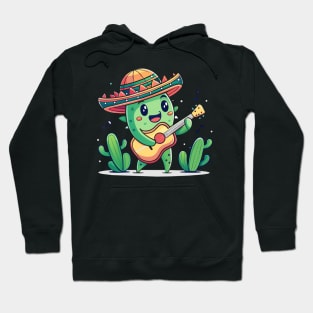 cute cactus playing guitar Hoodie